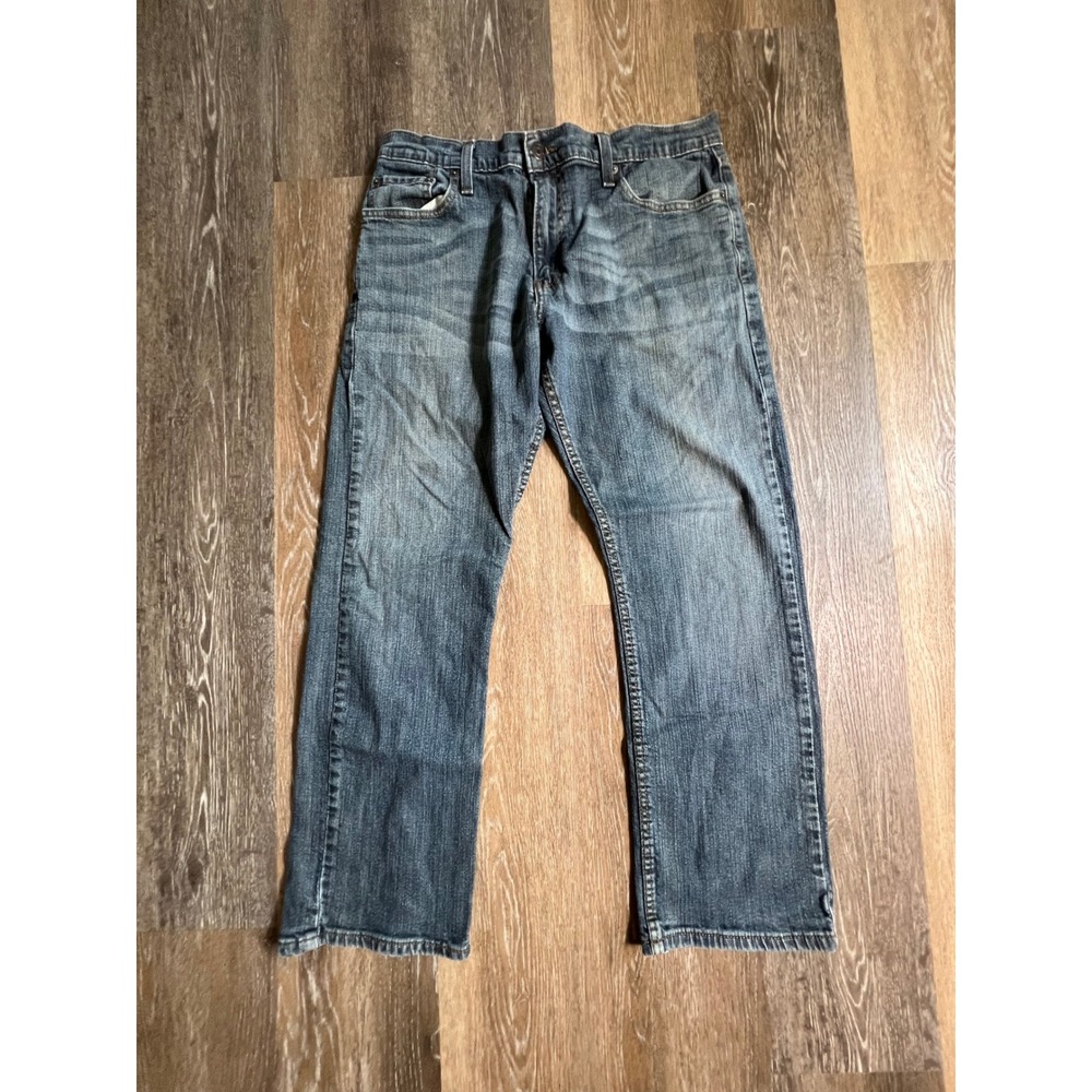 Signature Levi Strauss Straight Jeans Mens 36x30 Blue Medium Wash Denim